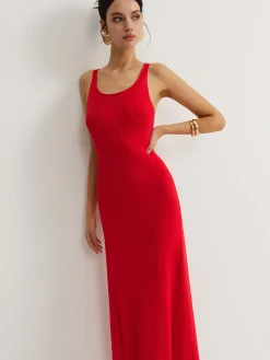 Wave Trim Knit Cami Dress