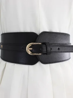 Wide Gold Buckle Belt