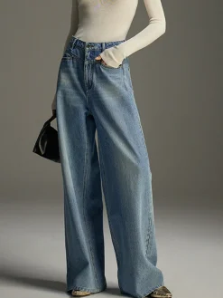 Wide-Leg Denim Jeans
