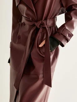 Windproof PU Leather Long Jacket