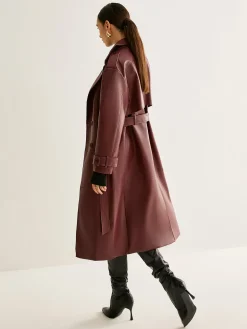 Windproof PU Leather Long Jacket