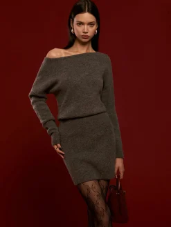 Wool-Blend Asymmetrical Sweater Dress