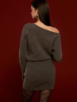 Wool-Blend Asymmetrical Sweater Dress
