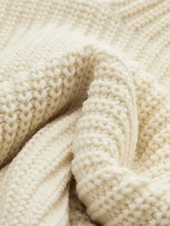 Wool-Blend Bell Sleeve Crop Shift Sweater