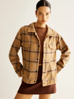 Wool-Blend Checked Jacket