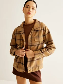 Wool-Blend Checked Jacket