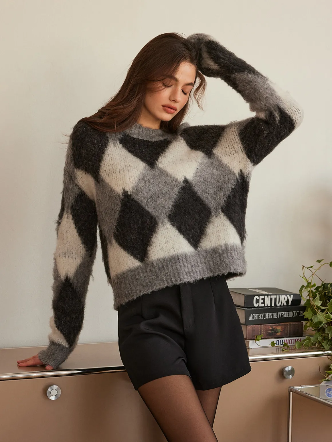 Wool-Blend Color Block Cozy Sweater