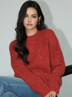Wool-Blend Elegant Ribbed Sweater