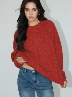 Wool-Blend Elegant Ribbed Sweater