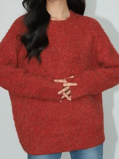 Wool-Blend Elegant Ribbed Sweater