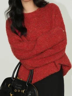 Wool-Blend Elegant Ribbed Sweater