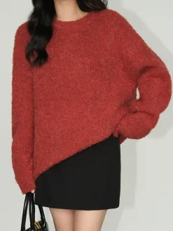 Wool-Blend Elegant Ribbed Sweater