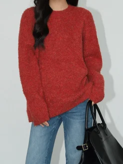 Wool-Blend Elegant Ribbed Sweater