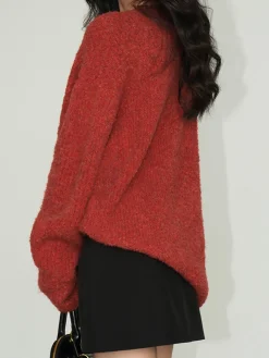 Wool-Blend Elegant Ribbed Sweater