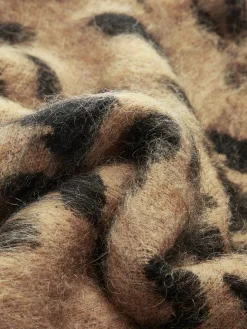 Wool-Blend Leopard Fuzzy Sweater