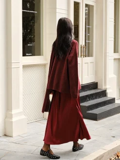Wool-Blend Loose Scarf Sweater