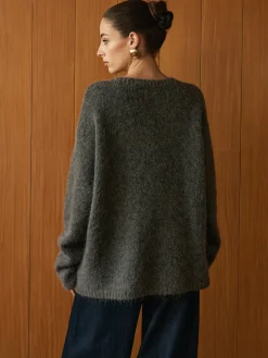 Wool-Blend Metal Button Knit Outerwear