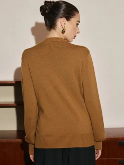 Wool-Blend Metal Knotted Sweater