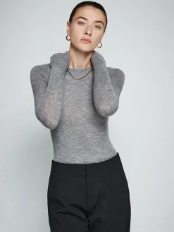 Wool-Blend Minimalist Skinny Knit Top