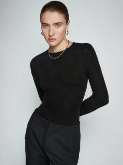 Wool-Blend Minimalist Skinny Knit Top