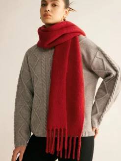 Wool-Blend Minimalist Tassel Scarf