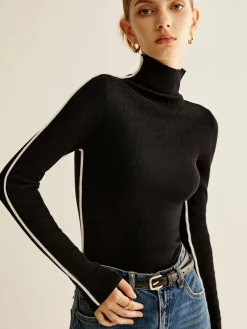 Wool-Blend Mock-Neck Knit Top