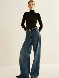 Wool-Blend Mock-Neck Knit Top