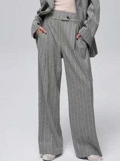 Wool-Blend Pinstripe Tweed Pants