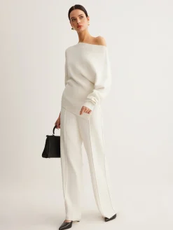 Wool-Blend Piping Pants