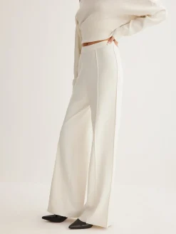 Wool-Blend Piping Pants