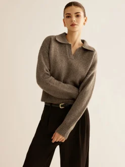 Wool-Blend Polo Sweater