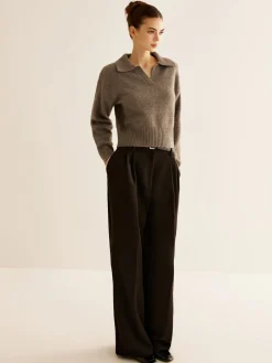 Wool-Blend Polo Sweater