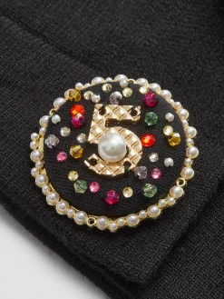 Wool-Blend Rhinestone-Button Sweater Vest