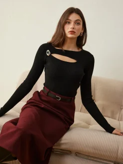 Wool-Blend Skinny Knit Top