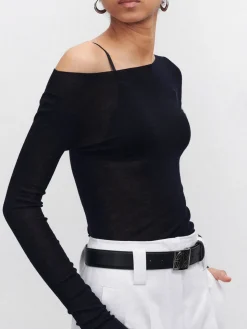 Wool-Blend Skinny Sheer Sweater