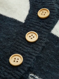 Wool-Blend Striped Cinched Cardigan