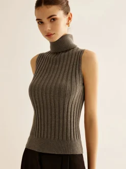 Wool-Blend Turtleneck Sweater Vest