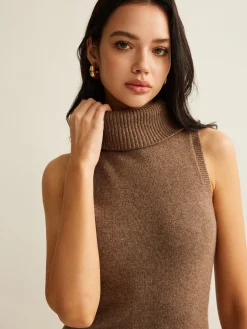 Wool-Blend Turtleneck Sweater Dress Without Belt