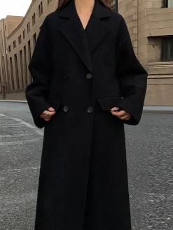 Wool-Blend Tweed Long Coat