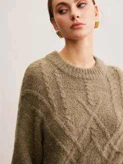 Wool-Blend Twist Shift Sweater