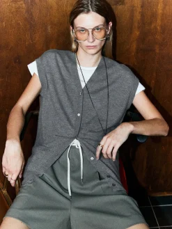 Wool-Blend V-Neck Sweater Vest