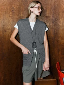 Wool-Blend V-Neck Sweater Vest