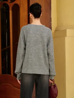 Wool-Blend V-Neck Tie Front Cardigan