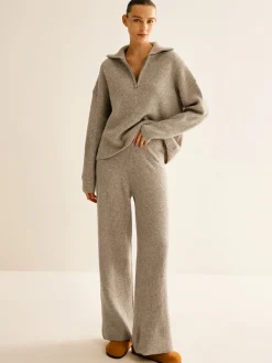Wool-Blend Zipper Sweater Co-ords