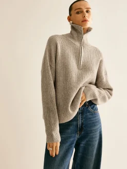 Wool-Blend Zipper Sweater Co-ords