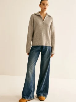 Wool-Blend Zipper Sweater Co-ords