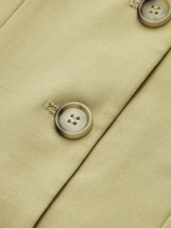 Woolen Button Split Pleated Vest