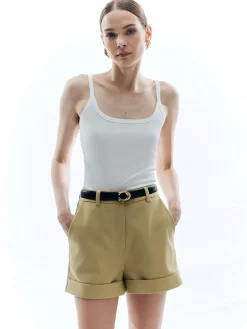 Woolen High Waist Shorts Without Belt
