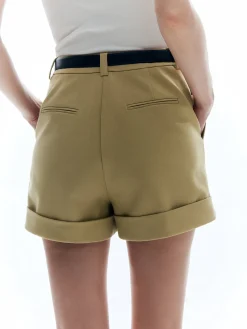 Woolen High Waist Shorts Without Belt