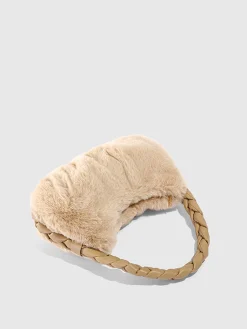 Woven Strap Fuzzy Hand Bag
